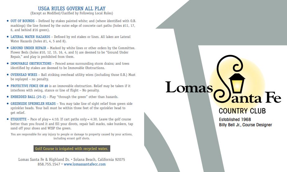 Lomas Santa Fe Country Club Scorecard